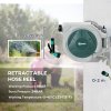 Outsunny Retractable Hose Reel Wall Mounted, 20+2m Garden Hose Pipe Reel with Lock, Auto Rewind, 7 in 1 Spray Nozzle, Includes Wall Fixings, 180?? Swivel, Outdoor Watering, Light Grey