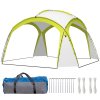 Outsunny 3.5 x 3.5M 6-8 Person Camping Gazebo, Outdoor Event Shelter Dome Tent Garden Sun Shelter Patio Spire Arc Pavilion Camp Sun Shade, Green