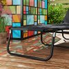 Outsunny Foldable Sun Lounger Set of 2 with 5-Position Adjustable Backrest, Outdoor Portable Recliner Chaise Lounge Chair with Breathable Mesh Fabric, Black