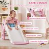 AIYAPLAY 3 in 1 Kids Slide, Giraffe Shape Toddler Slide with Climber, Basketball Hoop and Ball, Indoor Playground Equipment for Age 1-3, Pink