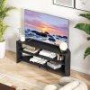HOMCOM Corner TV Stand for 47 Inch Television, Modern TV Unit with 2 Open Shelves for Living Room, Bedroom, Black