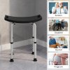 HOMCOM Height Adjustable Shower Stool, Aluminium Shower Chair, Non-Slip Bath Stool for Elderly, Disabled, Seniors, Pregnant