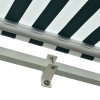 Outsunny 3m x 2.5m Garden Patio Manual Awning Canopy Sun Shade Shelter with Winding Handle Retractable Green and White