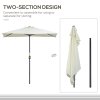 Outsunny Balcony Half Parasol Semi Round Umbrella Patio Crank Handle (2.3 m, Beige)- NO BASE INCLUDED