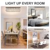 HOMCOM Modern Crystal Ceiling Light Square Crystal Chandelier for Living Room, Dining Room, Hall, E14 Base, Silver, 80 x 25 x 23cm