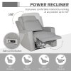 HOMCOM Electric Fabric Recliner Armchair, Reclining Chair with Adjustable Leg Rest, USB Port, for Limited Space Home Living Room, Grey