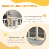 PawHut Dog Gate Stair Gate Pressure Fit Pets Barrier Auto Close for Doorway Hallway, 74-94cm Wide Adjustable, White
