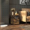 HOMCOM Industrial Side Table with Drawer, Sofa Table, Bedside Cabinet with Storage Shelf, Slim Nightstand for Living Room, Bedroom