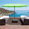 Outsunny 4.6m Garden Parasol Double-Sided Sun Umbrella Patio Market Shelter Canopy Shade Outdoor with Cross Base - Green