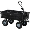 Outsunny Garden Trolley Cart, Heavy Duty Festival Trolley with Removable Liner, Quick-Release Sides, 10