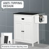 kleankin Bathroom Cabinet, Bathroom Storage Unit with Drawer, Double Door Cabinet, Adjustable Shelf for Living Room, Bedroom, White
