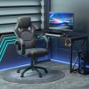 Vinsetto Gaming Chair Faux Leather Swivel Computer Racing Gamer Desk Chair for Home Office with Wheels, Gray