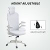 Vinsetto High Back Office Chair, Mesh Computer Desk Chair with Rotatable Headrest, 4D Lumbar Support, Flip-up Arm, Adjustable Height, White