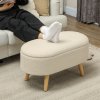 HOMCOM Ottoman Storage Bench, Padded Bedroom Bench with Storage and Lid, Foot Stool for Hallway, Living Room, Cream White
