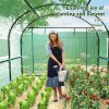 Outsunny 3 x 3 x 2m Polytunnel Greenhouse with Doors and Mesh Windows, Walk-in Grow House Tent with UV-resistant PE Cover and Steel Frame, Green