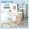 HOMCOM Shower Chair with Upgraded U-shaped Seat and Reinforced Crossbars, Height Adjustable Padded Bath Chair with Non-slip Feet for Elderly Seniors Disabled Handicap, Tool-Free Assembly