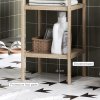 HOMCOM 4-Tier Bamboo Bathroom Storage Shelves, Freestanding Storage Shelving Unit, Multifunctional Display Plants Stand Shelf Rack Organiser
