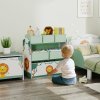AIYAPLAY Kids Toy Storage Units, 3-Tier Toy Organiser Shelf with 6 Removable Fabric Boxes for Kids, Boys, Girls, Bedroom, Playroom, Nursery, Green