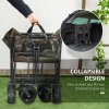 Outsunny 100KG Festival Trolley on Wheels, Folding Camping Trolley Cart with Telescopic Handle, Carry Bag and All-Terrain Big Wheels, for Garden Beach Fishing, Camouflage