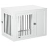 PawHut Furniture Style Dog Crate with Two Doors, End Table Pet Cage Kennel with Locks, for Medium Dogs - White