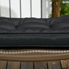 Outsunny Set of 4 Garden Seat Cushion with Ties, 42 x 42cm Replacement Dining Chair Seat Pad, Black