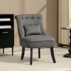 HOMCOM Tub Chair, Armless Single Sofa, Modern Button Tufted Armchair, Upholstered Linen Fabric Longue Accent Chair for Living Room, Bedroom, Charcoal Grey