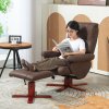 HOMCOM Recliner Chair with Footstool, Upholstered Armchair with Adjustable Backrest, Leisure Lounge Chair for Living Room, Bedroom, Dark Brown