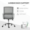 Vinsetto Office Chair, Ergonomic Desk Chair, Mesh Computer Chair with Back Support, Adjustable Height and Swivel Rolling Wheels, Grey