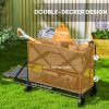 Outsunny Double Decker Folding Trolley on Wheels, 200KG & 350L Capacity Collapsible Wagon Festival Trolley Cart with 134cm Extended for Camping Sports Shopping Garden and Beach, Grey