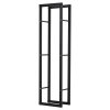 HOMCOM Metal Firewood Log Holder Tall Firewood Rack Indoor Outdoor Fireplace Wood Storage Shelf with Side Rails, Rust-Resistant, Black, 40W x 25D x 150H cm