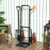 DURHAND Steel Folding Hand Truck, Heavy Duty Foldable Trolley on Wheels, Multi-Purpose Sack Truck Moving Trolley, 120kg, Orange