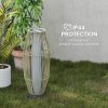 Outsunny Garden Rattan Lamp, 72 cm Tall Solar Rattan Floor Lamp, Solar Garden Light with Auto On/Off LED, IP44 for Outdoor, Porch, Pathway, Terrace, Grey