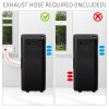 HOMCOM 5000 BTU 4-In-1 Portable Air Conditioner Unit Cooling Dehumidifying Ventilating for Room up to 18m², with Fan, Remote, 24H Timer, Window Mount Kit, R290, A Energy Efficiency