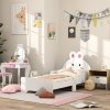 ZONEKIZ Toddler Bed Frame, Kids Bedroom Furniture, for Ages 3-6 Years, 143 x 74 x 75cm - White