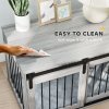PawHut Dog Crate Furniture, Dog House Furniture Style for Large Breeds, Pet Kennel with Removable Cushion for Indoor Use, 98 x 58 x 61cm, Grey