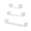 HOMCOM Floating Shelves, Set of 3 Wall Shelf, Shelves for Wall Invisible Mounting, Bedroom Living Room, White