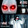 HOMCOM 170cm Animated Hanging Swing Ghost Halloween Decorations Outdoor Indoor, Sound Touch Activated Ghost Halloween Animatronic with Glowing Red Eyes for Haunted House Party Decorations