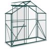Outsunny 6 x 2.5ft Polycarbonate Greenhouse, Walk-In Green House with Sliding Door, 5-Level Roof Vent, Rain Gutter, Garden Plants Grow House with Aluminium Frame and Foundation, Green