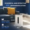 HOMCOM 20L/Day Dehumidifier with Air Purifier and HEPA Filter, 24H Timer, 4 Modes, Electric Moisture Air Dehumidifier for Home Laundry Basement, White