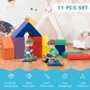 HOMCOM 11-Piece Soft Play Equipment for Toddlers, Soft Play Set Kids, Foam Blocks, Toys for Climb and Crawl, Indoor Activity Play Set Playground, for 1-3 Years, Multicoloured