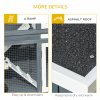 PawHut Rabbit Hutch Outdoor Guinea Pig Hutch 2 Tier Wooden Cage w/ Ramp, Divider, Openable Roof, 125 x 48 x 100cm - Grey