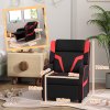 AIYAPLAY Kids Recliner, 2 in 1 Toddler Gaming Recliner with Backrest, Armrest, Footrest, PU Leather Lounge Armchair for Playroom, Bedroom, Kids Room, Black