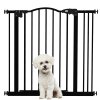 PawHut Pressure Fit Dog Stair Gate No Drilling Safety Gate Auto Close for Doorways, Hallways, 74-87cm Adjustable, 78cm Tall, Black