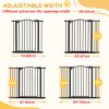 PawHut Pressure Fit Dog Stair Gate No Drilling Safety Gate Auto Close for Doorways, Hallways, 74-100cm Adjustable, 78cm Tall, Black