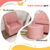 AIYAPLAY Kids Sofa Set, Toddler Chair with Footrest, Single Seater Kids Armchair for Playroom Bedroom, Pink