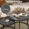 HOMCOM Round Nesting Coffee Table Set of 2, Large Stacking End Side Table with Steel Frame for Living Room, Bedroom, Home Office, 78.5 x 78.5 x 46.5 cm, Black