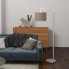 HOMCOM Modern Floor Lamps for Living Room with Rotating Lampshade, Standing Lamp for Bedroom, LED Bulb Included, Grey