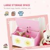 AIYAPLAY Toy Box with Lid, Toy Chest with Safety Hinges for Kids Boys Girls, Kids Storage Box for Living Room, Playroom, Nursery, Bedroom, Pink