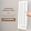 HOMCOM Full Length Mirror with LED Lights, Dimmable Free Standing Full Body Mirror with 3 Temperature Colours, Adjustable Angle and Storage Shelf for Bedroom, Living Room, Hallway, White