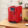 HOMCOM 3L Ice Maker Machine and Water Dispenser, 12kg in 24H, 2 Size Options 9 Ice Cubes Ready in 6-10 Mins Countertop Ice Machine for Home, Kitchen, Office, Bar, Red